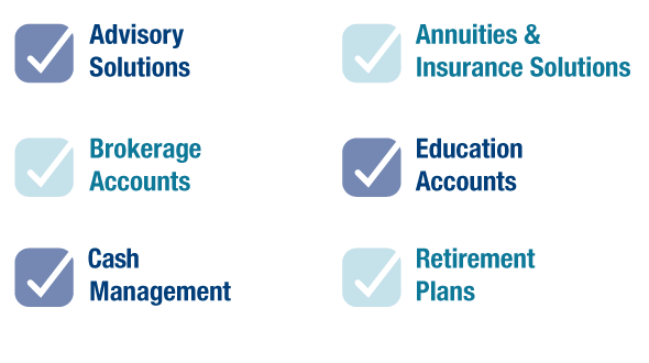 PAS can offer you advisory solutions, brokerage accounts, cash management, annuities & insurance solutions, education accounts, & retirement plans